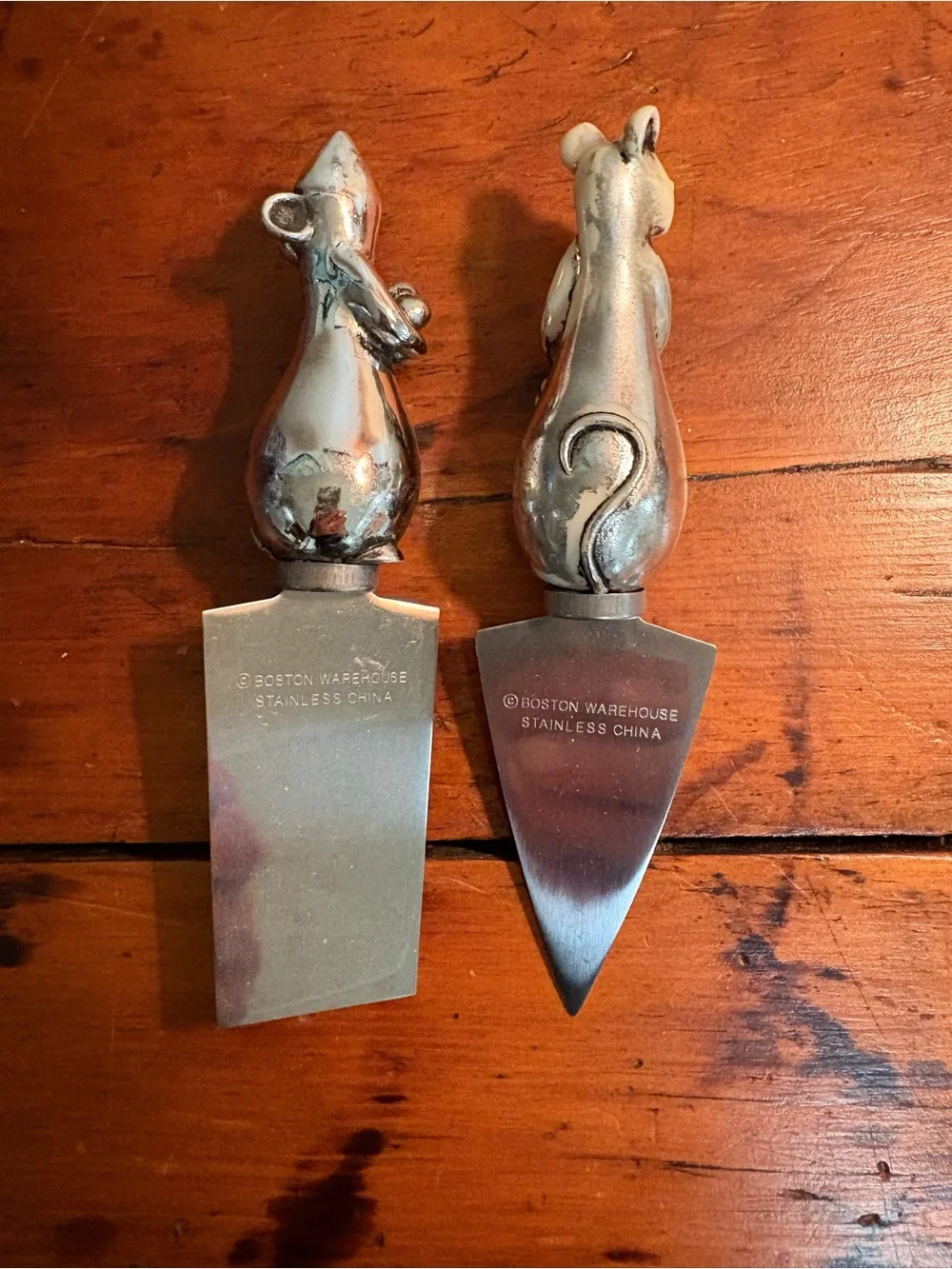 Boston Warehouse stainless Steel Mouse Cheese Knife Set 2